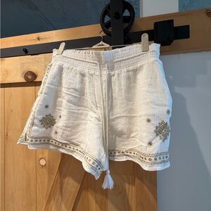 J. Crew Cream Embellished High Waist Shorts